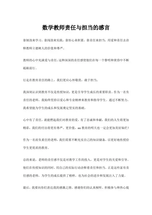 数学教师责任与担当的感言