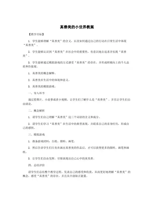 真善美的小世界教案