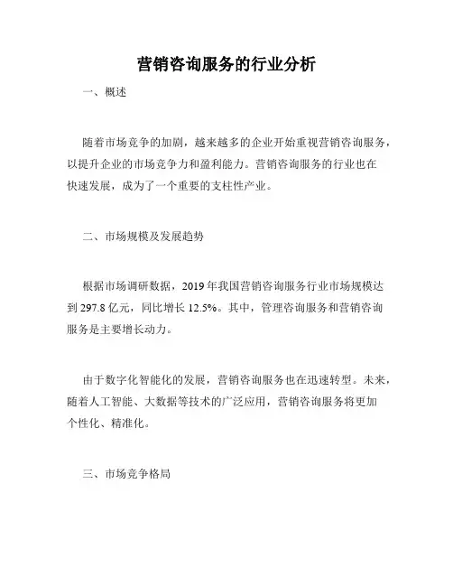 营销咨询服务的行业分析