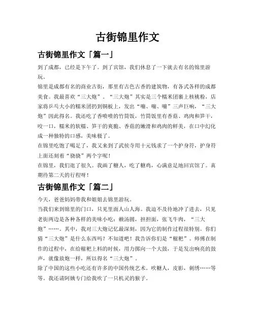 古街锦里作文