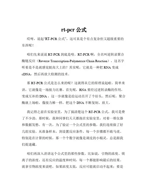rt-pcr公式