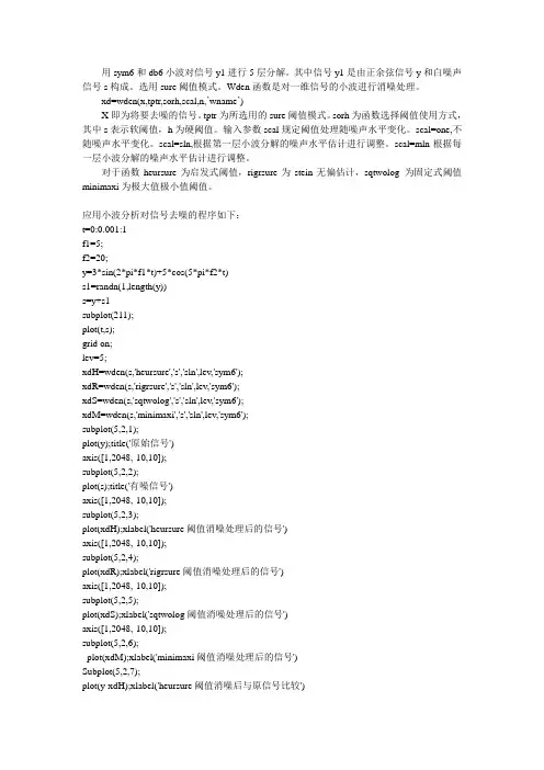 使用小波分析的各类函数对信号图像进行消噪(含数据以及图像)珍贵版讲解