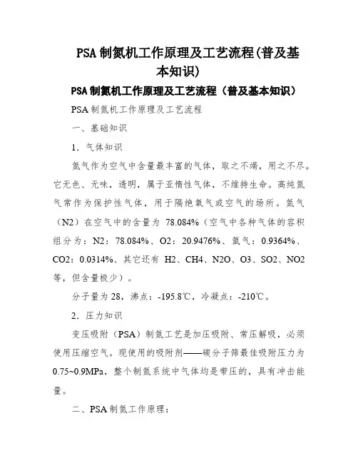 PSA制氮机工作原理及工艺流程(普及基本知识)