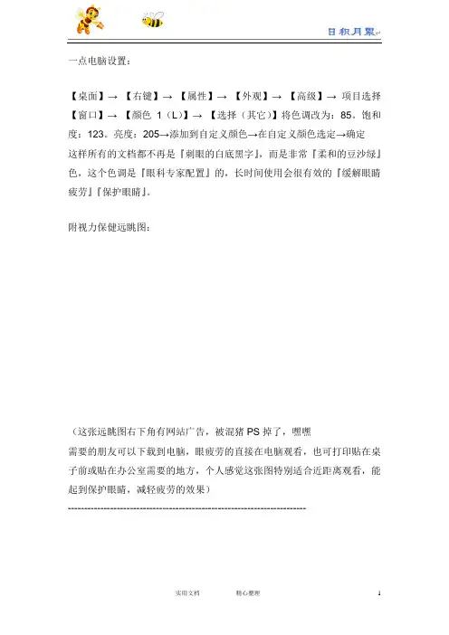 保护眼睛壁纸和一点电脑设置