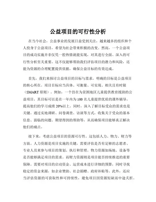 公益项目的可行性分析