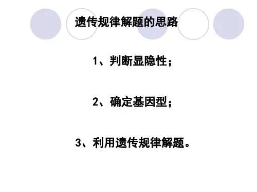 遗传规律的解题