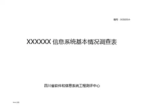 信息系统基本情况调查表模板