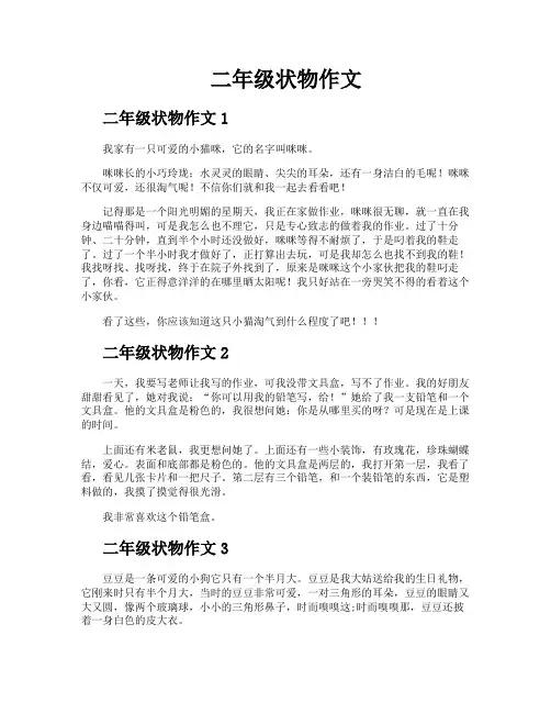二年级状物作文