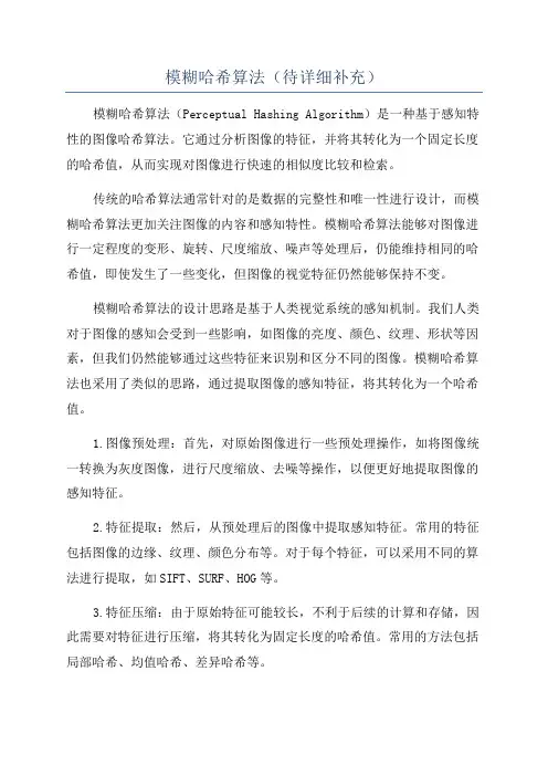 模糊哈希算法(待详细补充)