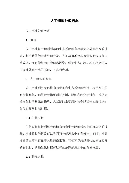 人工湿地处理污水