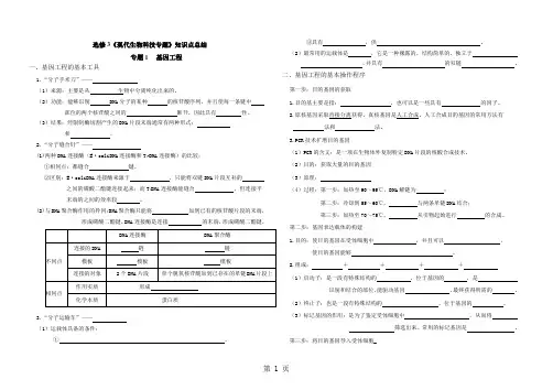 选修3现代生物科技专题重点知识点word资料12页