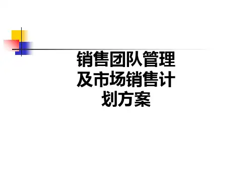 销售团队管理及市场销售计划方案PPT课件