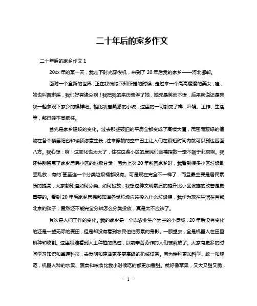 二十年后的家乡作文