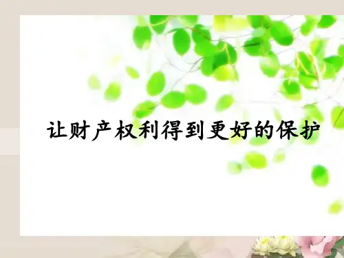 鲁人版九年级《道德与法治》上册课件：10.2 让财产权利得到更好的保护(共23张PPT)