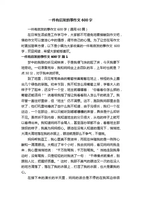 一件有启发的事作文600字