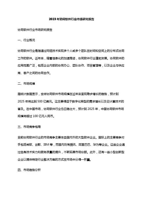 2023年协同软件行业市场研究报告