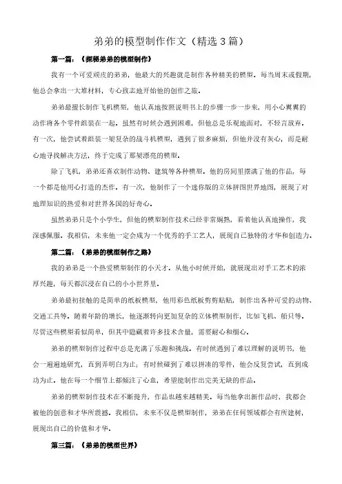 弟弟的模型制作 作文(精选3篇)
