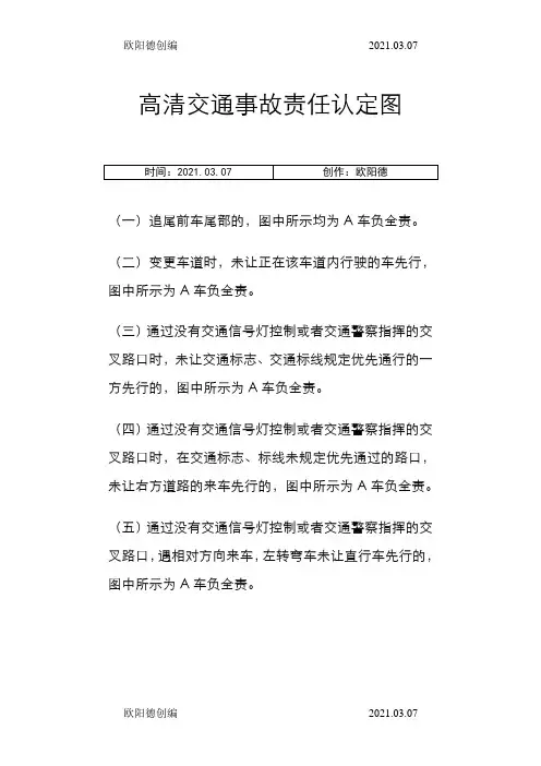高清交通事故责任认定图之欧阳德创编