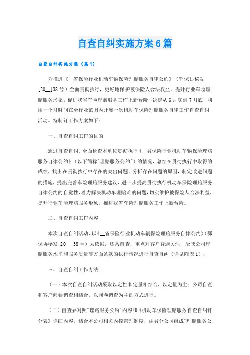 自查自纠实施方案6篇.doc