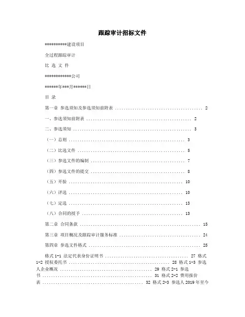 跟踪审计招标文件