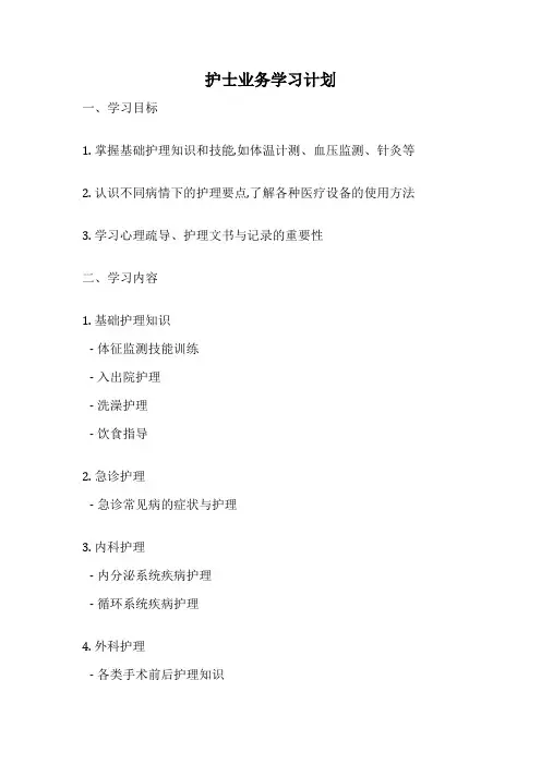 护士业务学习计划