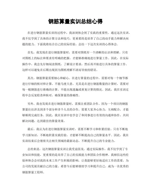 钢筋算量实训总结心得