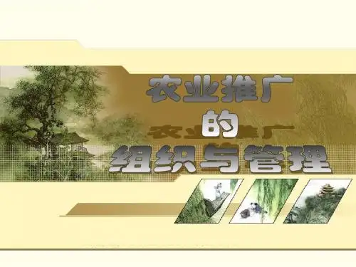 农业推广组织的体系建设研究