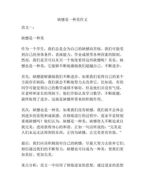缺憾是一种美作文