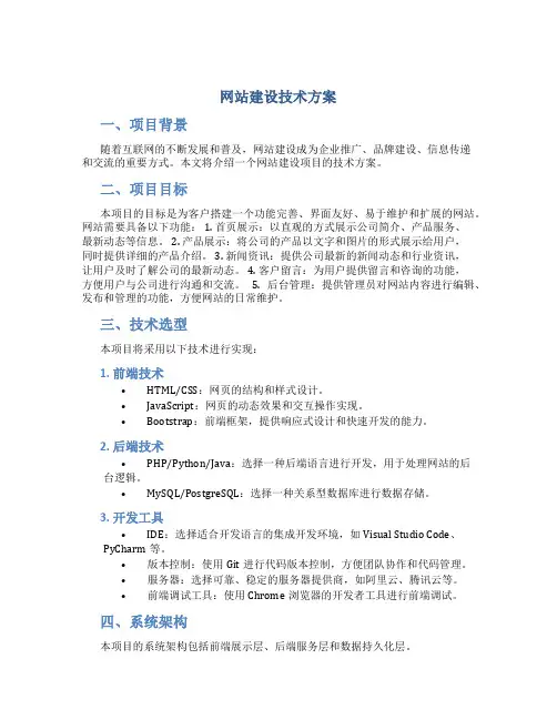 网站建设技术方案