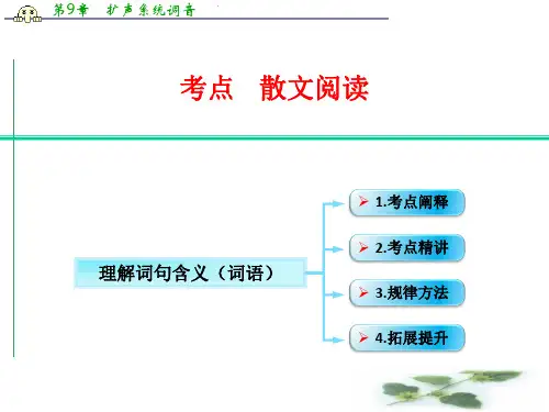 江西省横峰中学高考语文第一轮复习散文阅读：理解词句含义(一)课件