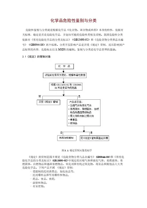 化学品危险性鉴别与分类