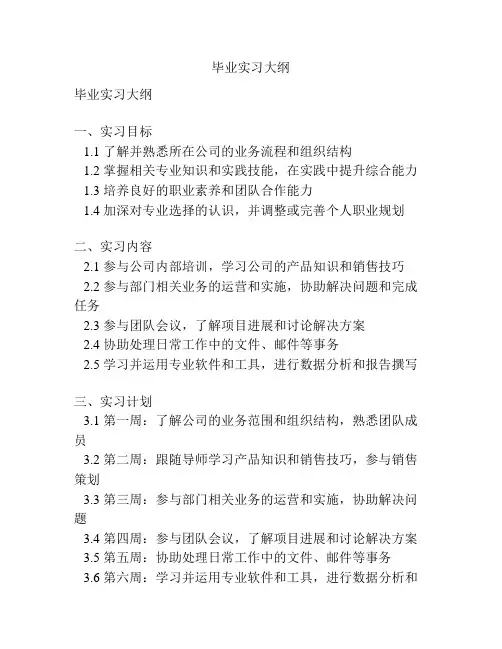 毕业实习大纲