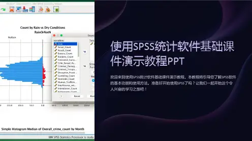 使用SPSS统计软件基础课件演示教程PPT