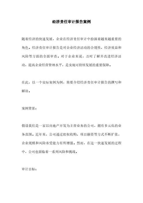 经济责任审计报告案例