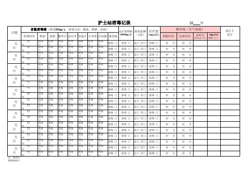 护士站消毒记录