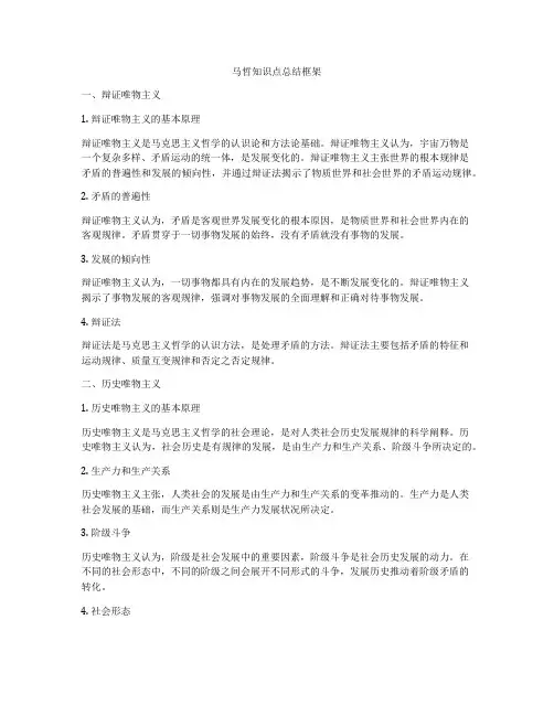 马哲知识点总结框架