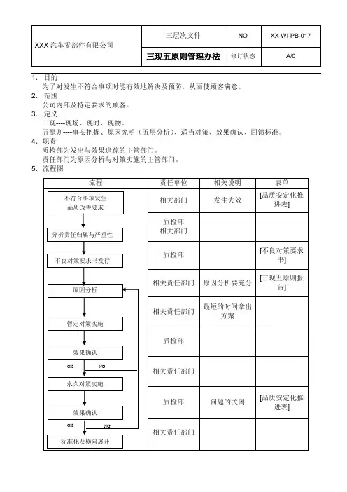 三现五原则管理办法