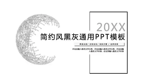 极简素雅黑灰通用PPT模板