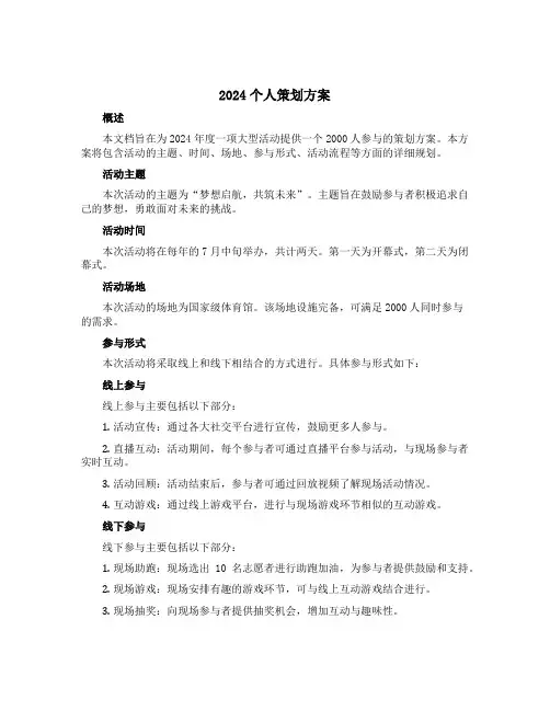 2024个人策划方案()