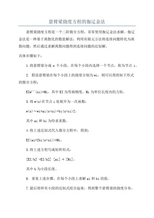 悬臂梁挠度方程的伽辽金法