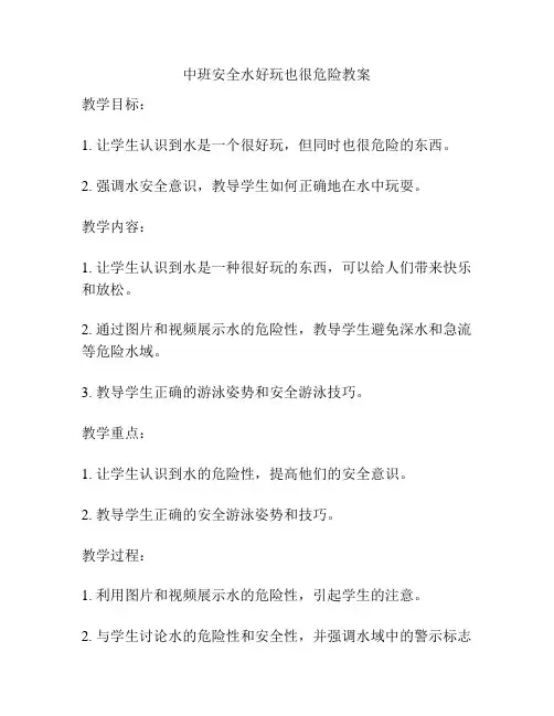中班安全水好玩也很危险教案