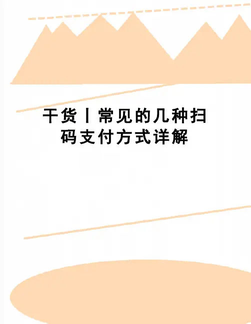 【精品】干货丨常见的几种扫码支付方式详解
