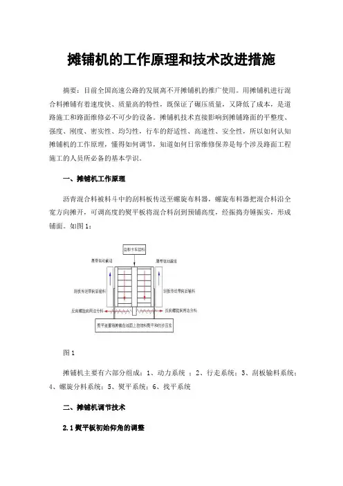 摊铺机的工作原理和技术改进措施