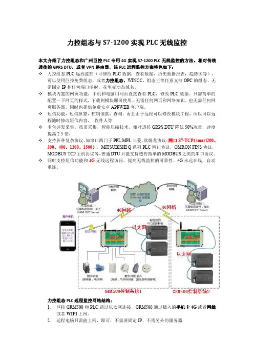 基于力控组态和西门子1200的PLC无线监控