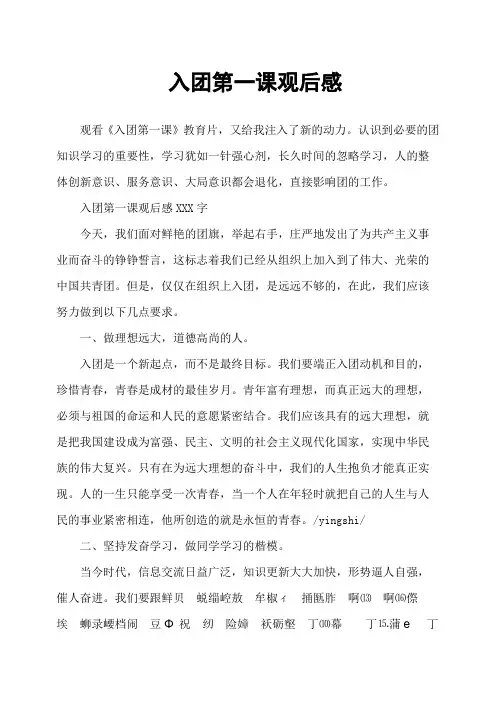 入团第一课观后感(二)