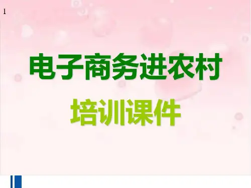 农村电子商务发展农村电子商务培训课件