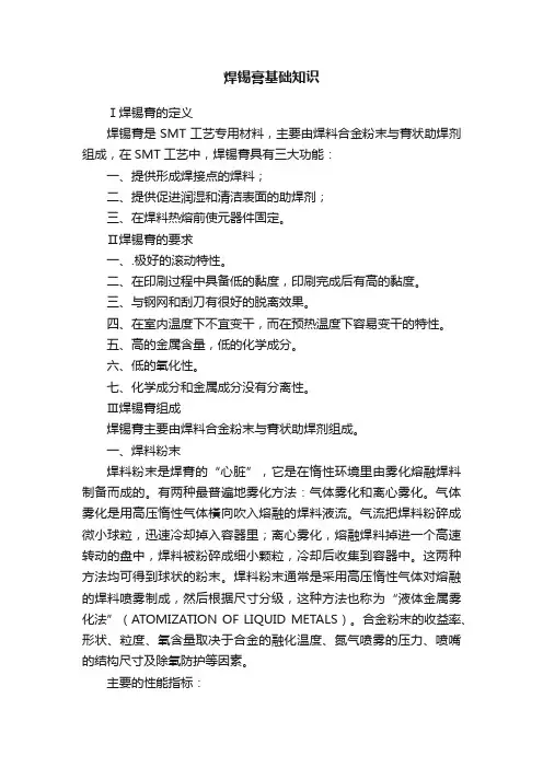 焊锡膏基础知识
