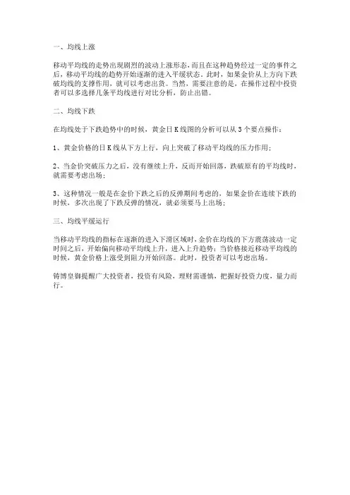现货黄金K线图分析