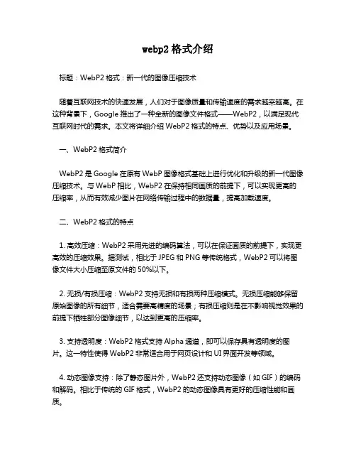 webp2格式介绍