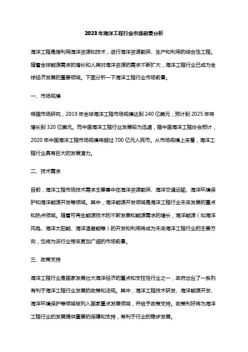 2023年海洋工程行业市场前景分析